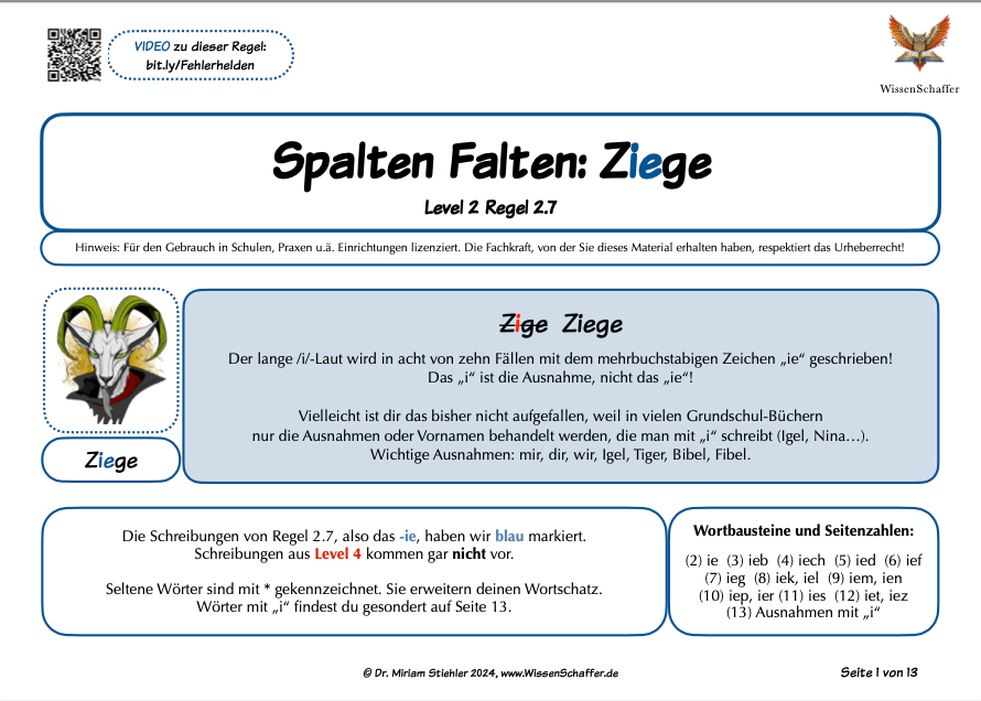 SpaltenFalten 2.7 langes "ie" wie in "Ziege" - Download