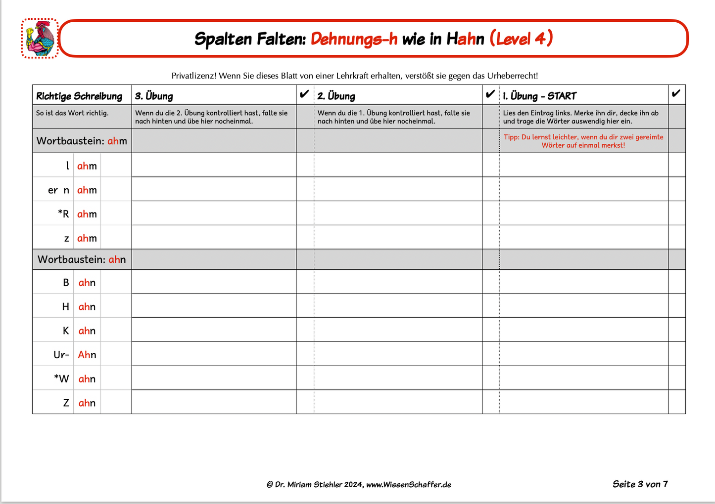 SpaltenFalten 4.4 Dehnungs-h wie in "Hahn" - Download