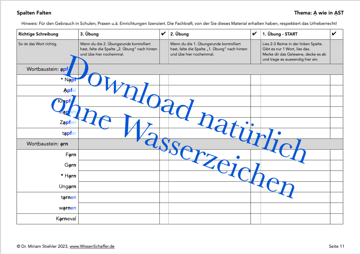 Kurzes A wie in AST - SpaltenFalten Download