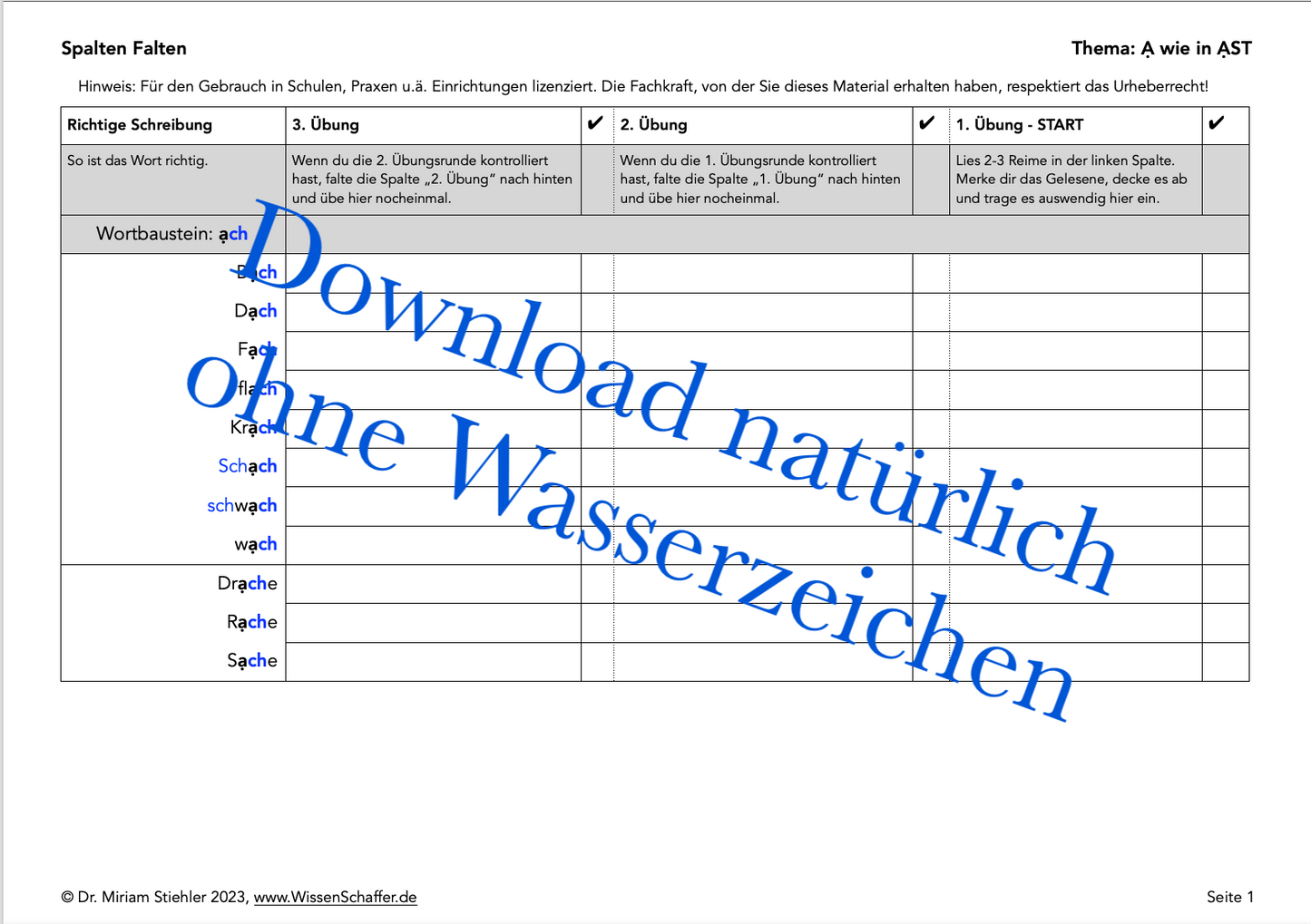 Kurzes A wie in AST - SpaltenFalten Download