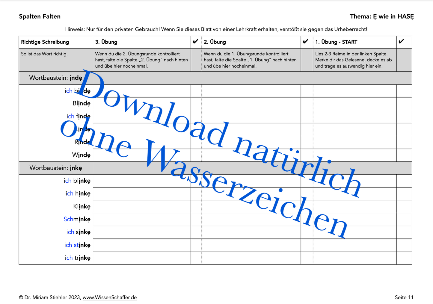 Kurzes E wie in HASE - SpaltenFalten Download