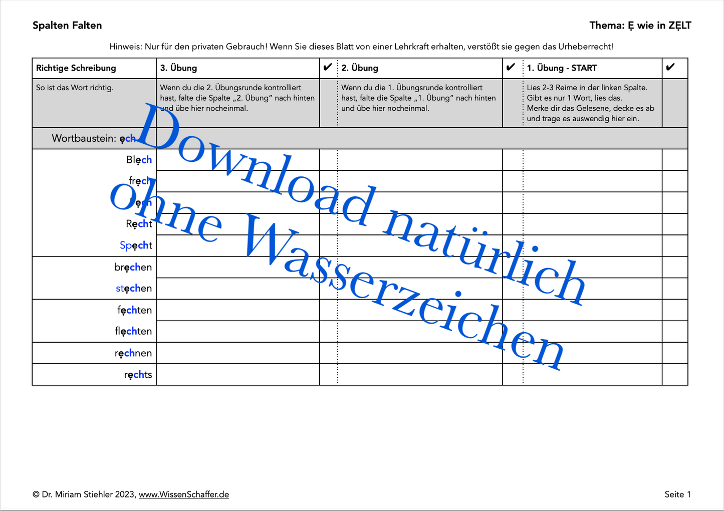 Kurzes E wie in ZELT - SpaltenFalten Download