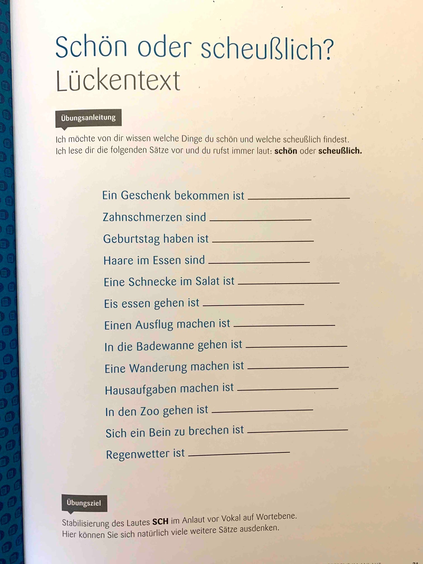 Lautübungshefte für Kinder mit Sprechstörungen