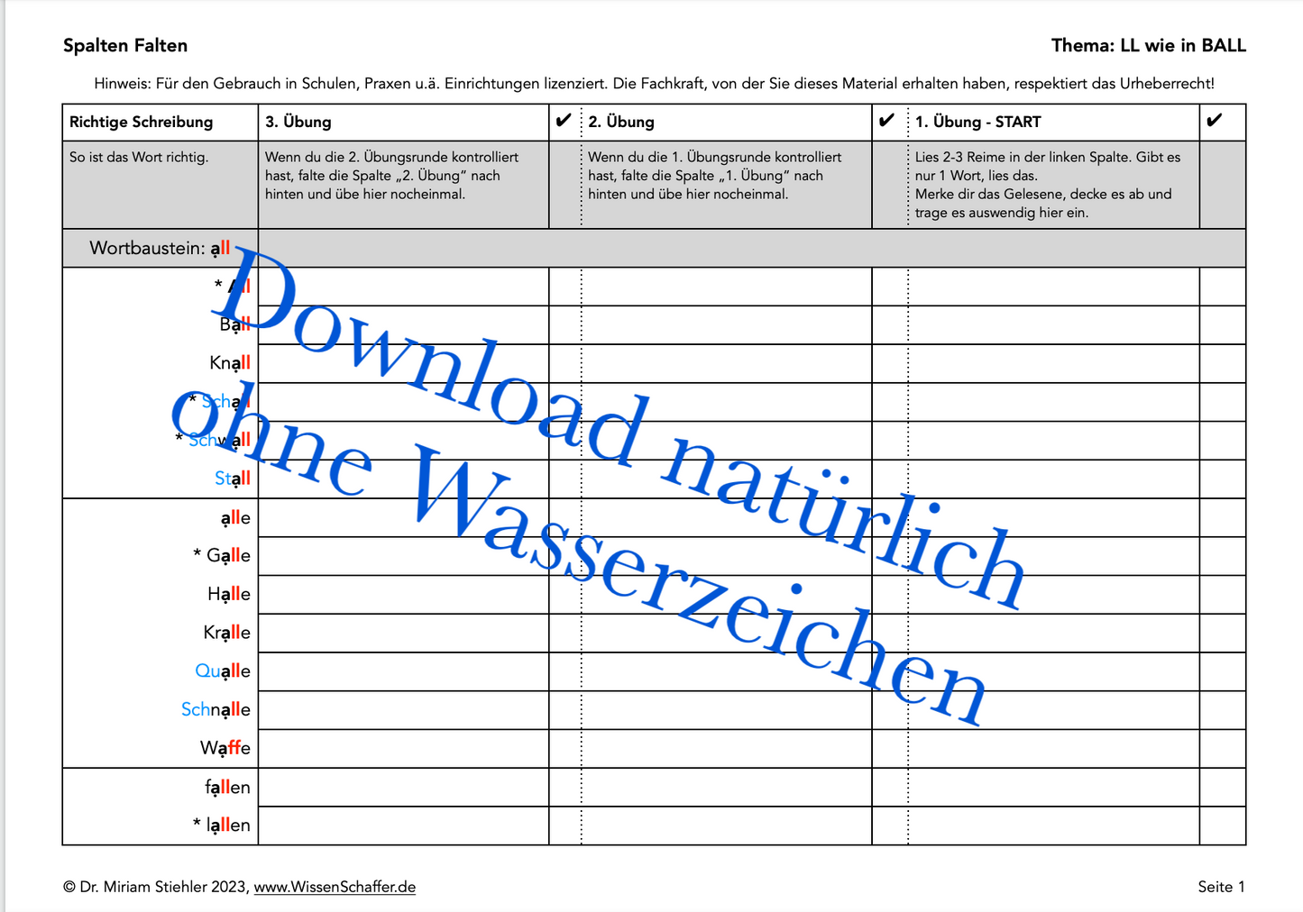 LL wie in BALL - SpaltenFalten Download