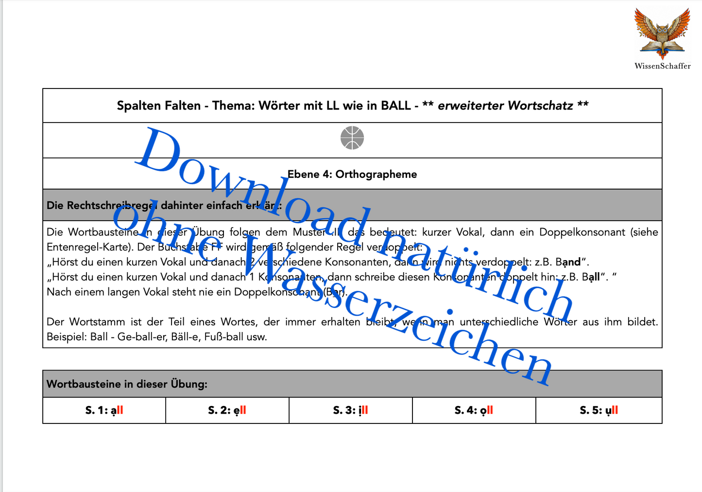 LL wie in BALL - SpaltenFalten Download