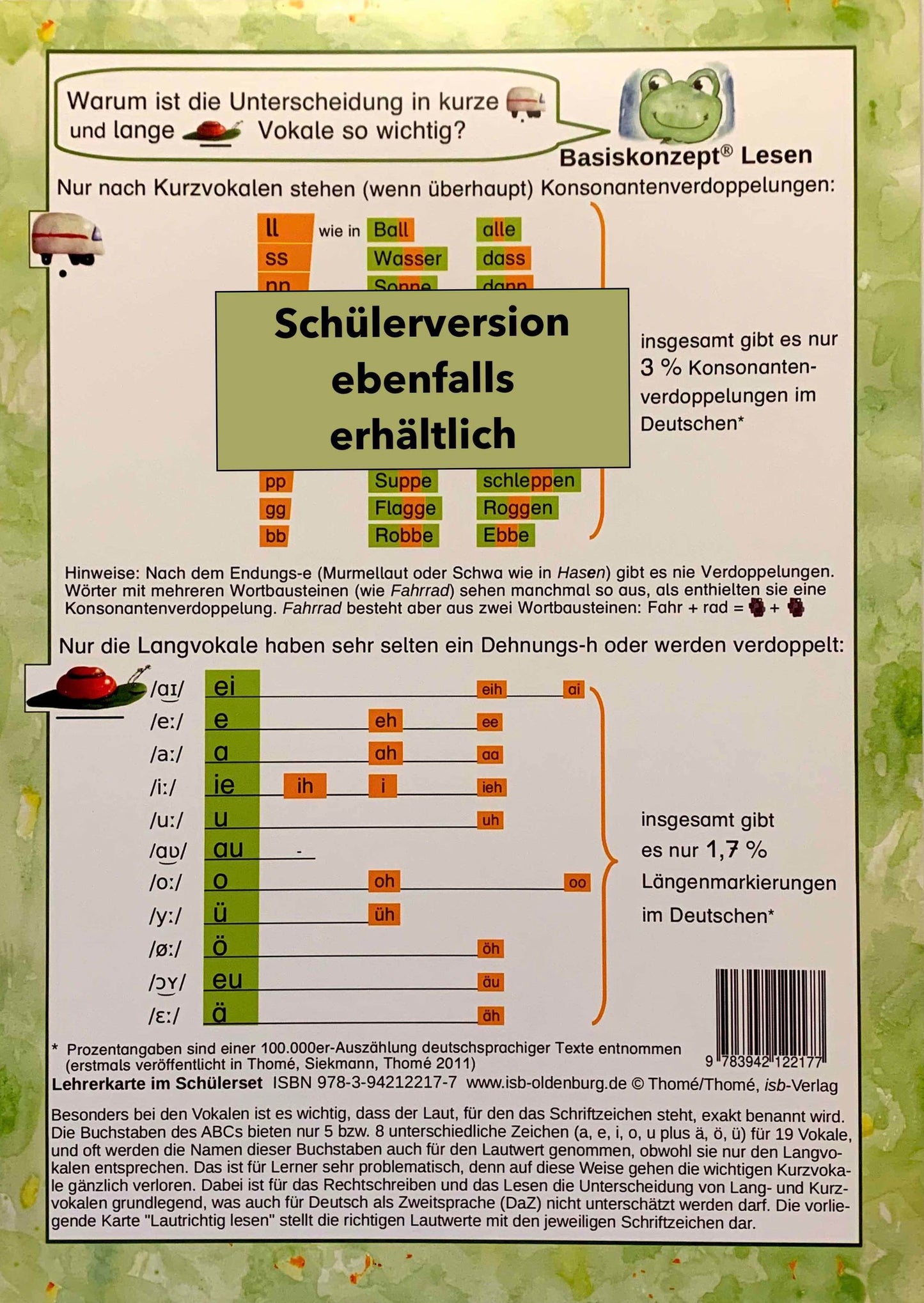 Die beste Lesetabelle - Lehrerversion