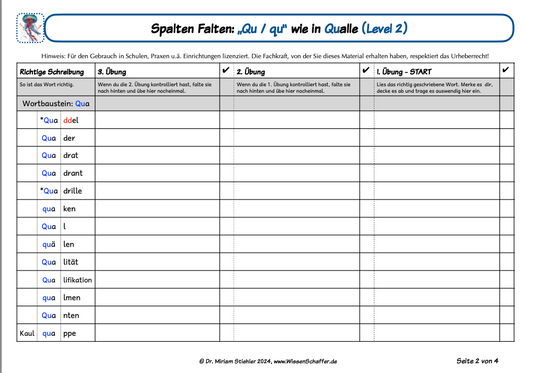 SpaltenFalten 2.9 "Qu" wie in "Qualle" - Download