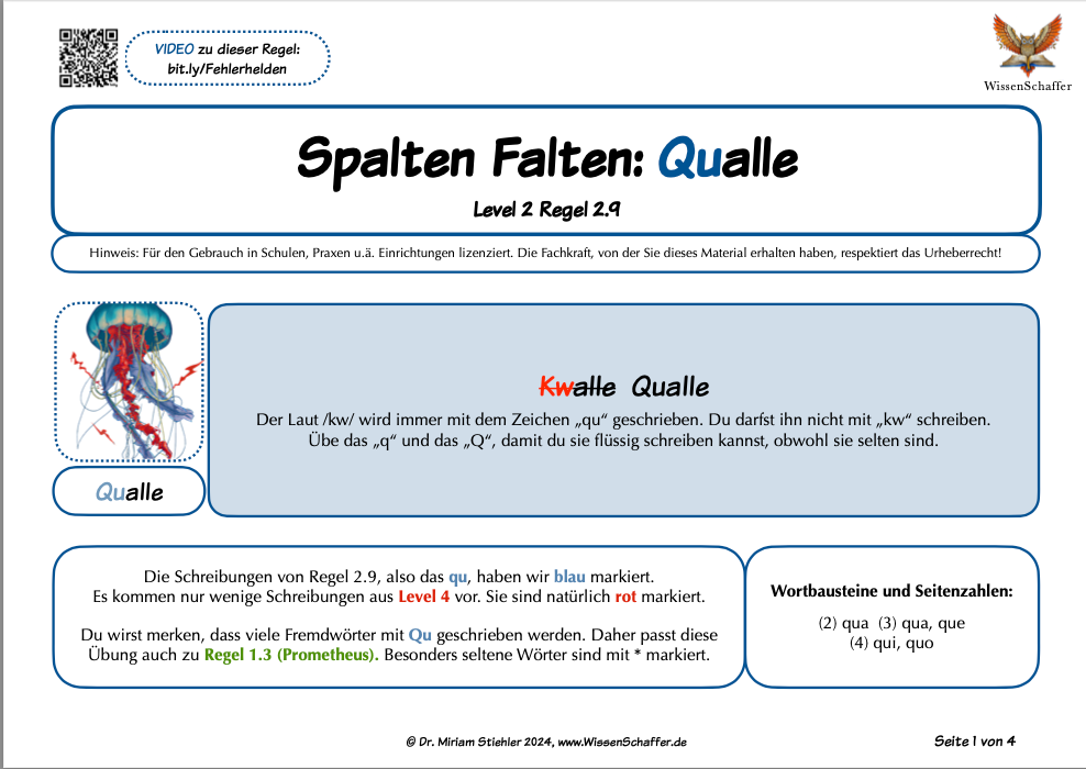 SpaltenFalten 2.9 "Qu" wie in "Qualle" - Download