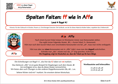 SpaltenFalten 4.1 Konsonanten-Verdopplung "ff" wie in "Affe" - Download
