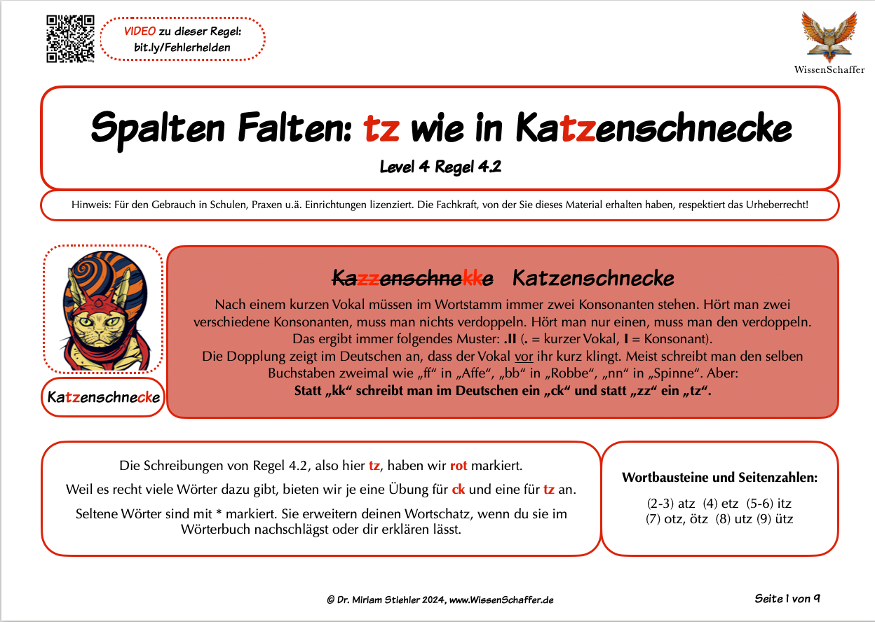 SpaltenFalten 4.2 "tz" wie in "Katzenschnecke" - Download