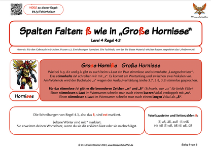 SpaltenFalten 4.3 scharfes "ß" wie in "große Hornisse" - Download