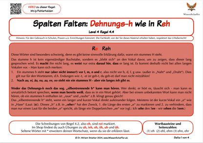 SpaltenFalten 4.4 Dehnungs-h "eh" wie in "Reh" - Download