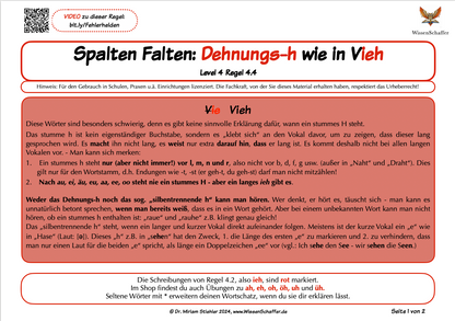 SpaltenFalten 4.4 Dehnungs-h "ieh" wie in "Vieh" - Download