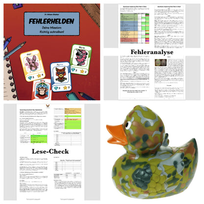 Rechtschreib-Analyse für 1.-2. Klasse: HomeTest mit Fehlerhelden und Smart-Ente