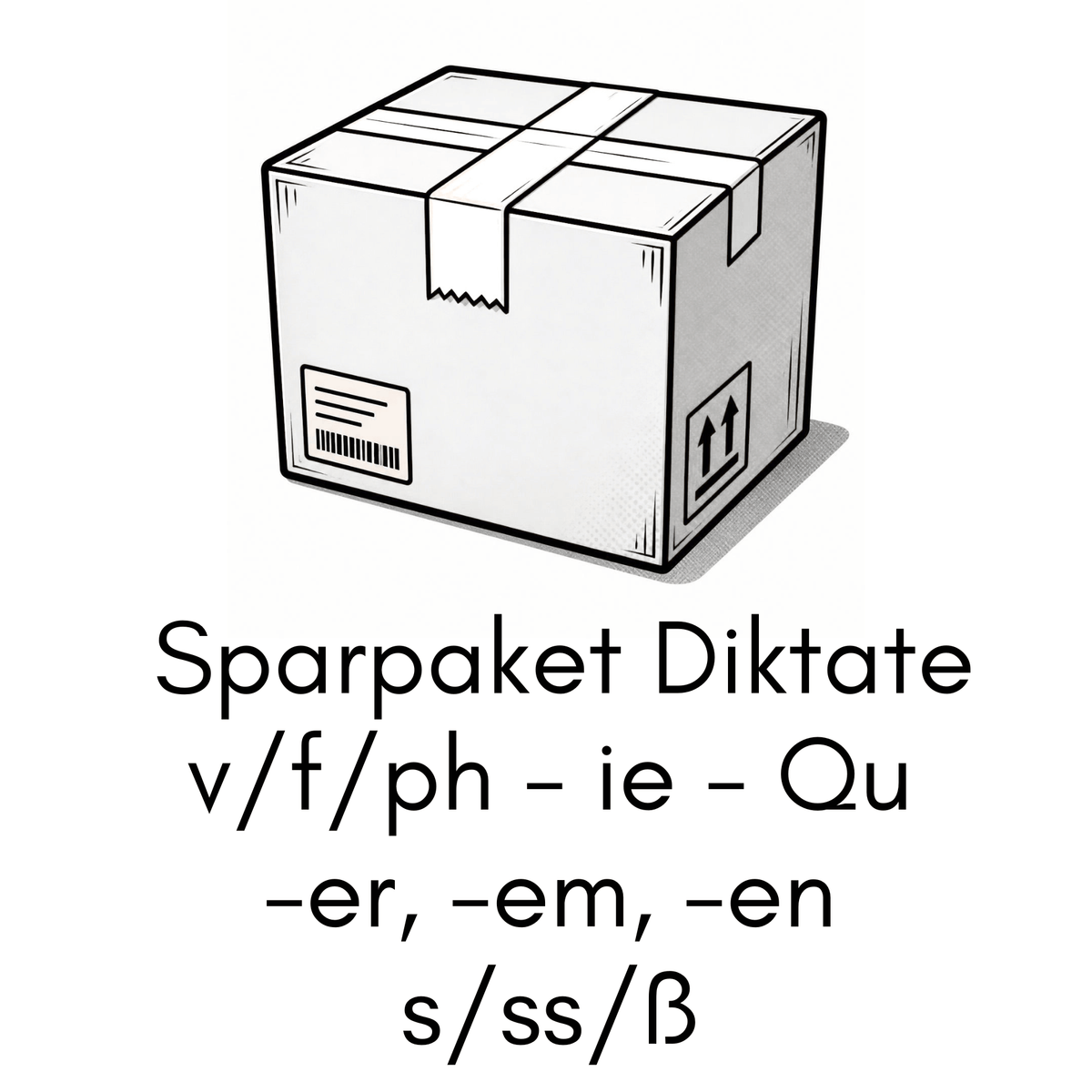 Sparpaket: Alle Diktate zu v/f/ph, ie, Qu, Endungen -er, -em, -en, s/ss/ß
