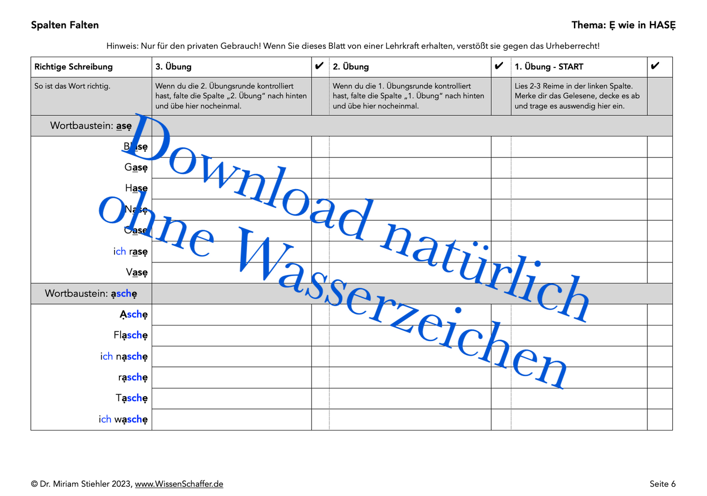 Kurzes E wie in HASE - SpaltenFalten Download